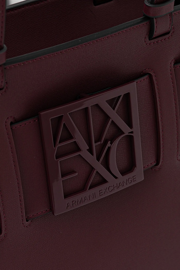 Armani Exchange geantă pentru femei cu imitație de piele burgundia 942689.0A874