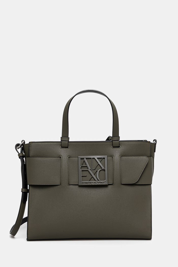 Kabelka Armani Exchange imitácia kože zelená 942689.0A874
