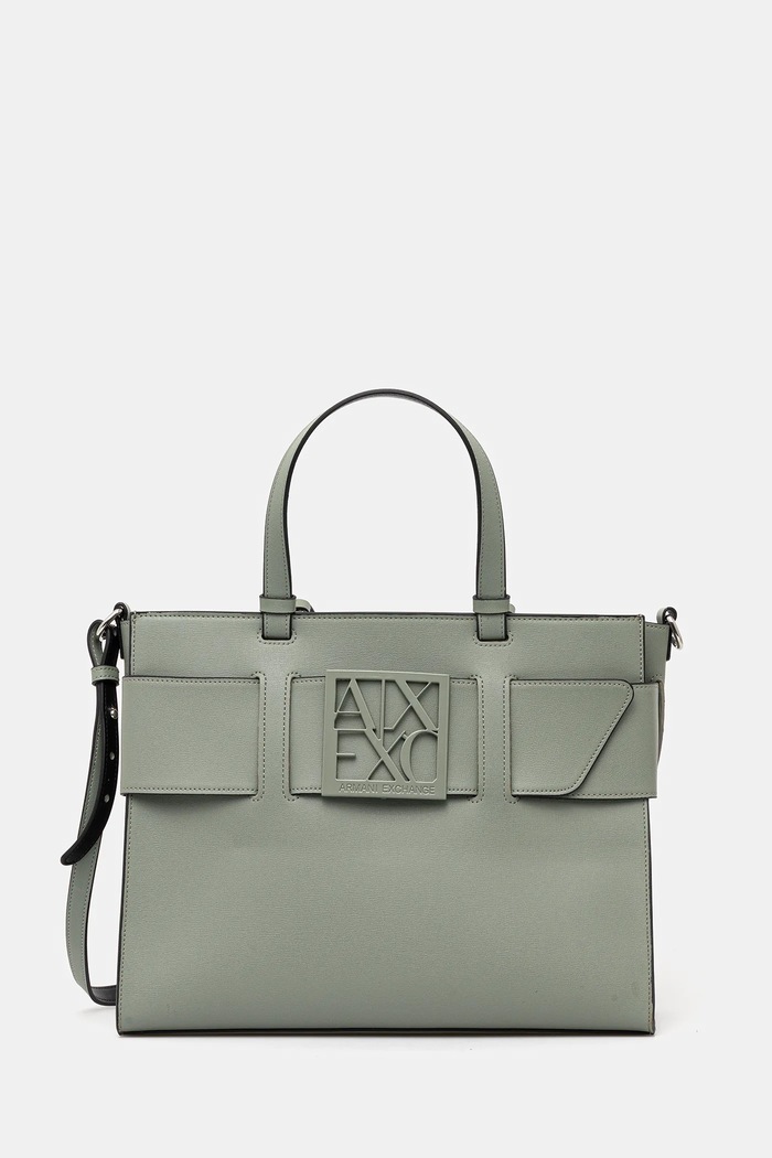 Armani Exchange Geantă pentru femei cu imitație de piele verde 942689.0A874
