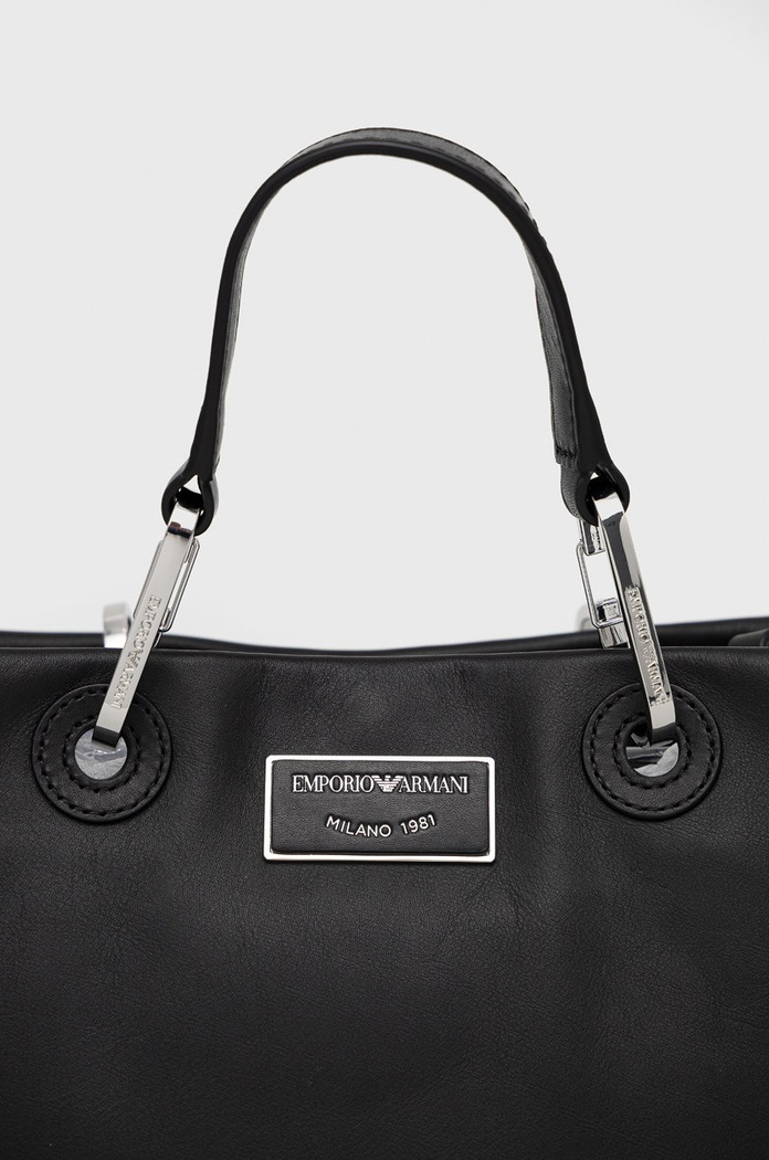 Kožená kabelka Emporio Armani čierna Y3D166.Y478E