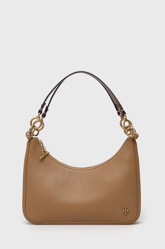 Kožená kabelka Tory Burch přírodní kůže hnědá 86849.227