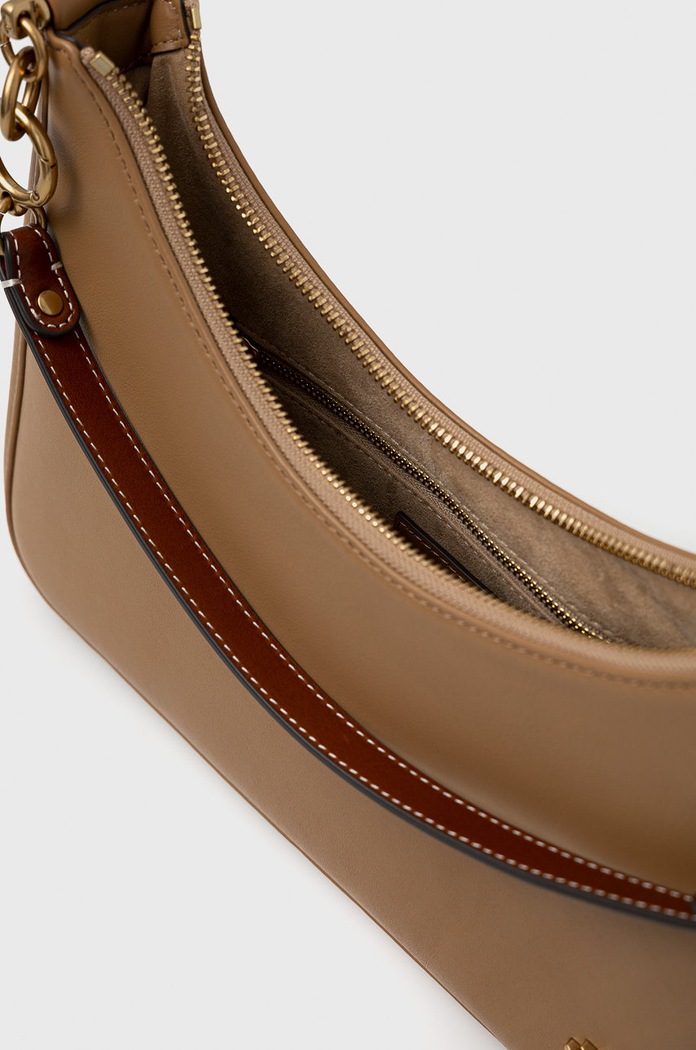 Kožená kabelka Tory Burch 86849.227 hnědá