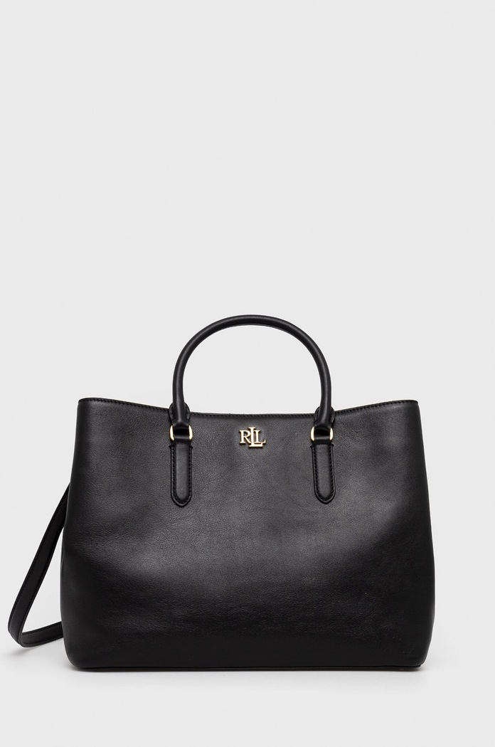Kabelka Lauren Ralph Lauren 431876724004 imitácia kože čierna 431876724004