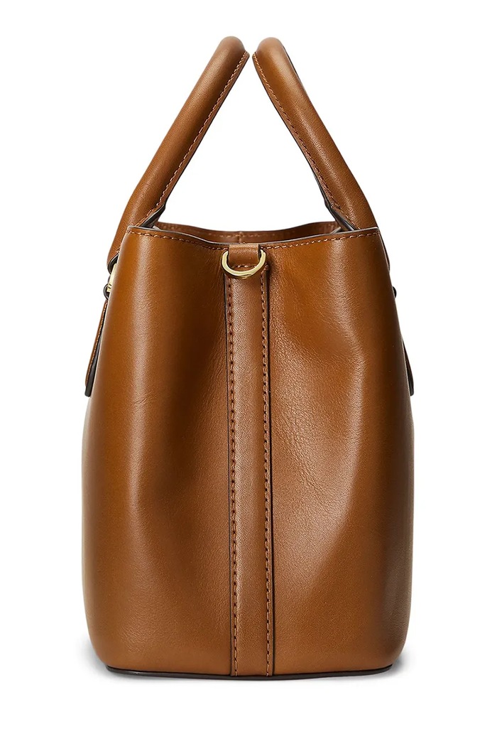 Lauren Ralph Lauren torebka skórzana 431876725005 brązowy 431876725005