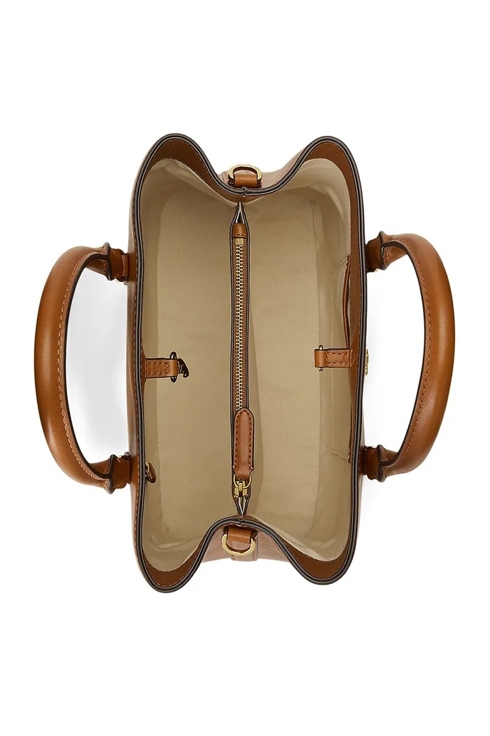 Lauren Ralph Lauren torebka skórzana 431876725005 431876725005 brązowy