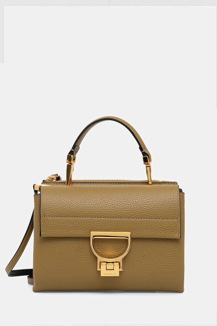 Coccinelle borsa a mano in pelle pelle fiore oro E1.MD5.55.B7.01