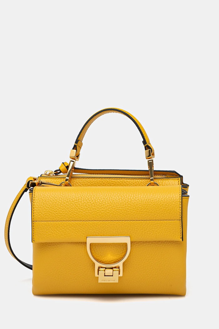 Coccinelle Geantă crossbody pentru femei din piele galben E1.MD5.55.B7.01