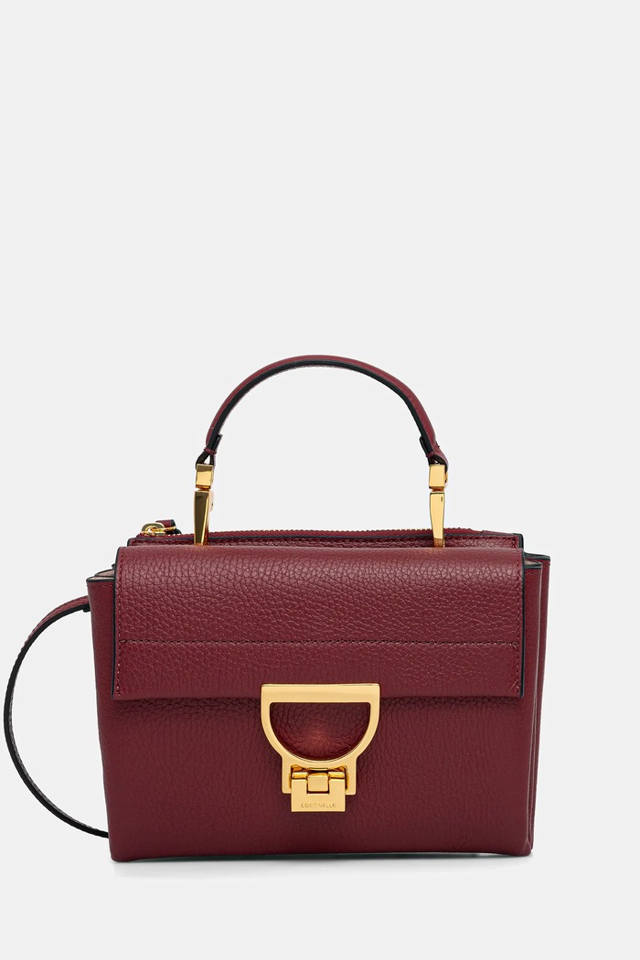 Coccinelle Geantă crossbody pentru femei din piele burgundia E1.MD5.55.B7.01