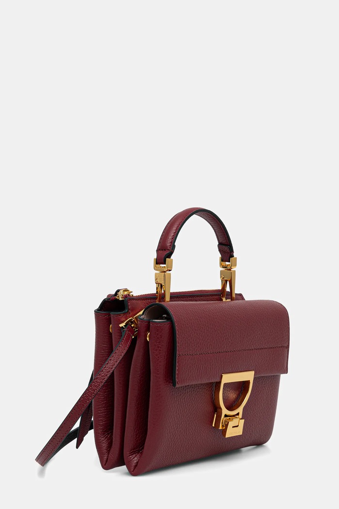 Coccinelle Geantă crossbody pentru femei din piele E1.MD5.55.B7.01 burgundia SS26