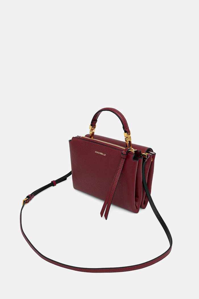 Accesorii Coccinelle Geantă crossbody pentru femei din piele E1.MD5.55.B7.01 burgundia