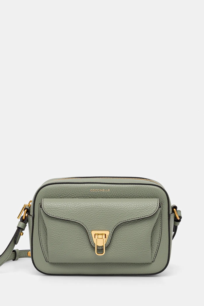 Coccinelle geantă crossbody pentru femei din piele uni verde E1.MF6.15.02.01