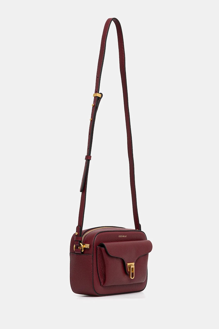 Coccinelle Geantă crossbody pentru femei din piele E1.MF6.15.02.01 burgundia SS26