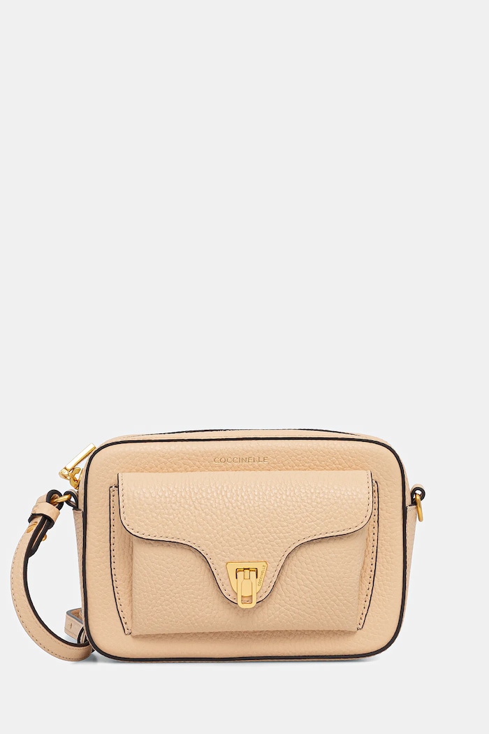 Coccinelle geantă crossbody pentru femei din piele uni bej E1.MF6.55.04.01