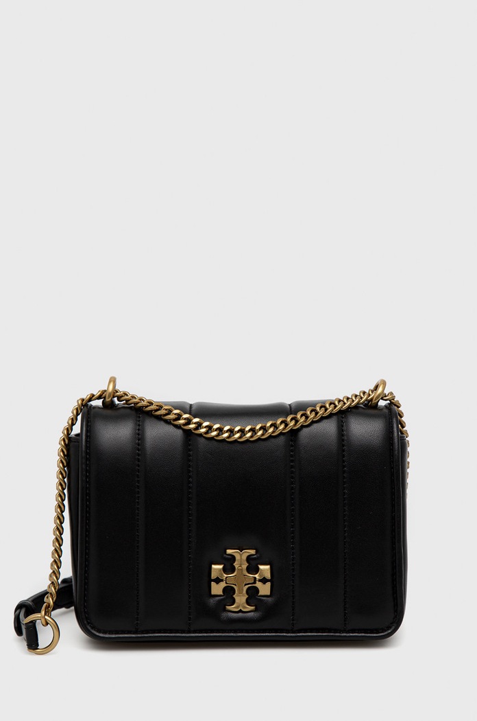 Kožená kabelka Tory Burch přírodní kůže černá 87244.890