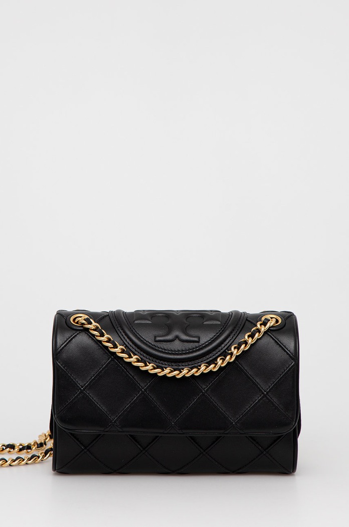 Tory Burch torebka skórzana Fleming Soft Small Convertible skóra licowa czarny 139060.001