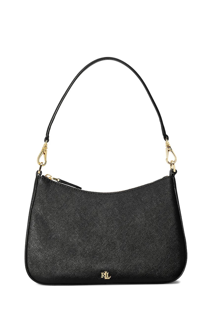 Usnjena torbica Lauren Ralph Lauren Ne ustreza A4 črna 431883768008