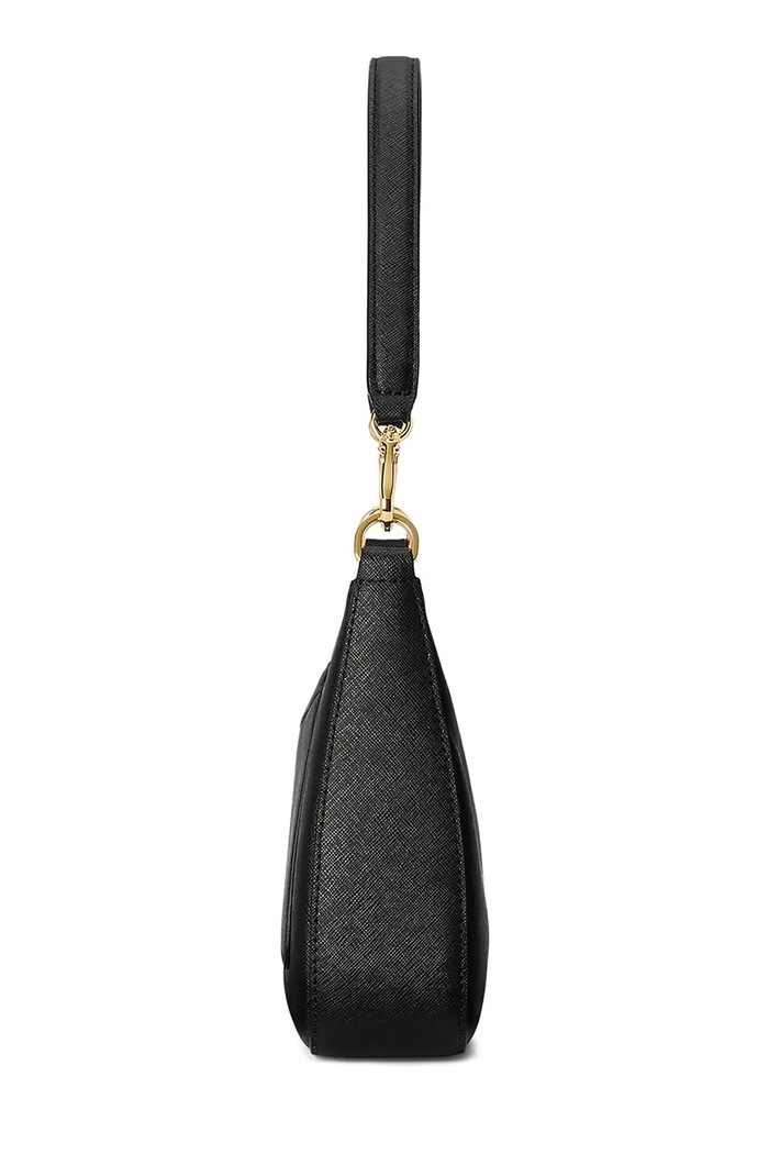 Usnjena torbica Lauren Ralph Lauren črna 431883768008