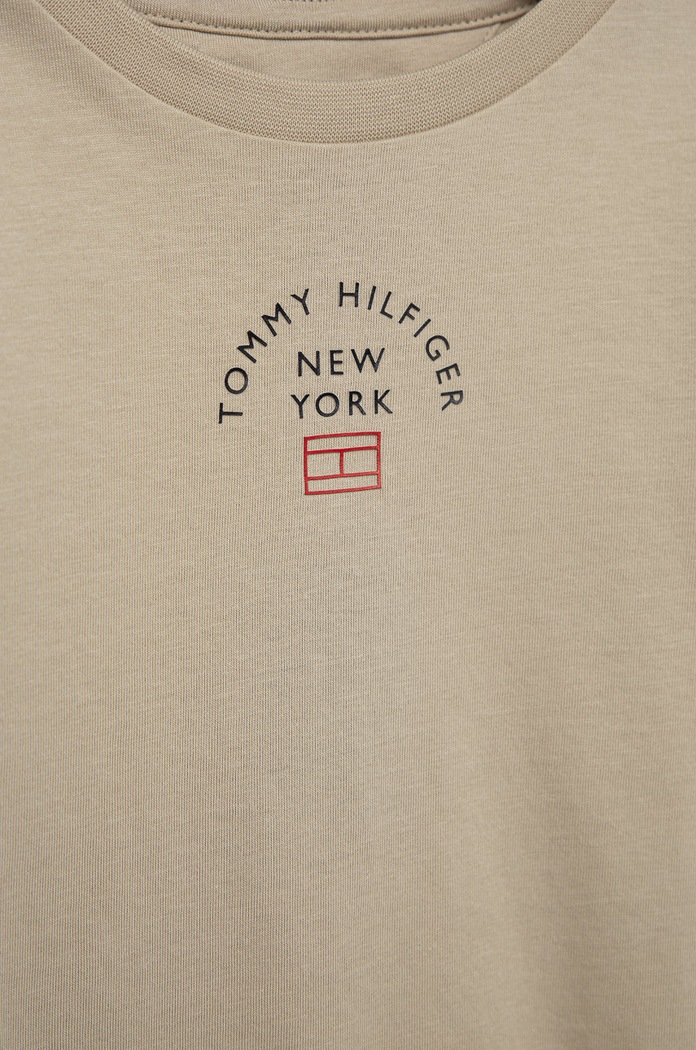 CHLAPEC Dětské bavlněné tričko Tommy Hilfiger KB0KB07542.9BYY béžová