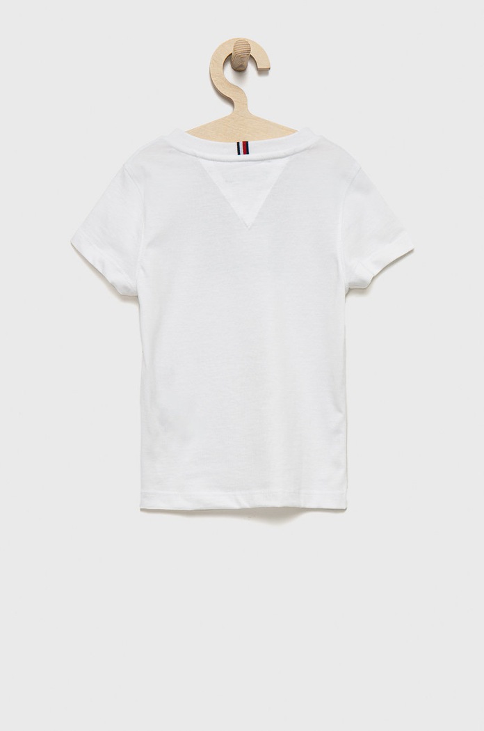 Dětské bavlněné tričko Tommy Hilfiger KB0KB07602.9BYY bílá AW22