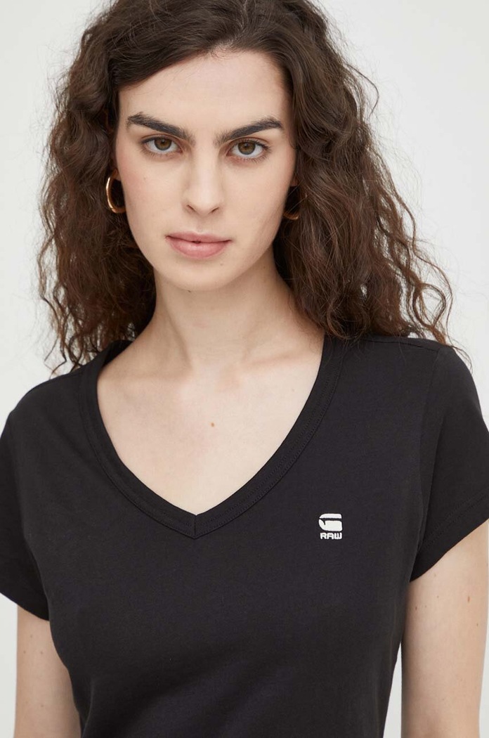 G-Star tricou din bumbac uni negru D21314.4107