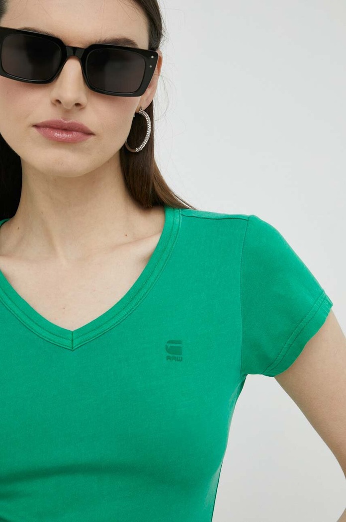 G-Star T-shirt bawełniany zielony D21314.B059