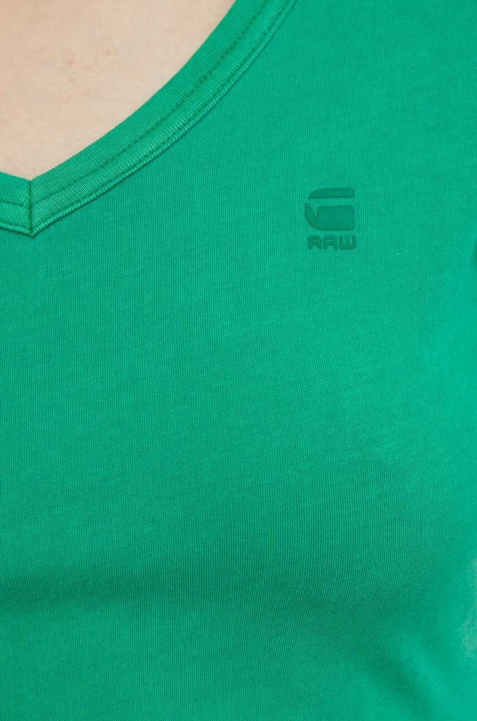 T-shirt bawełniany G-Star zielony D21314.B059