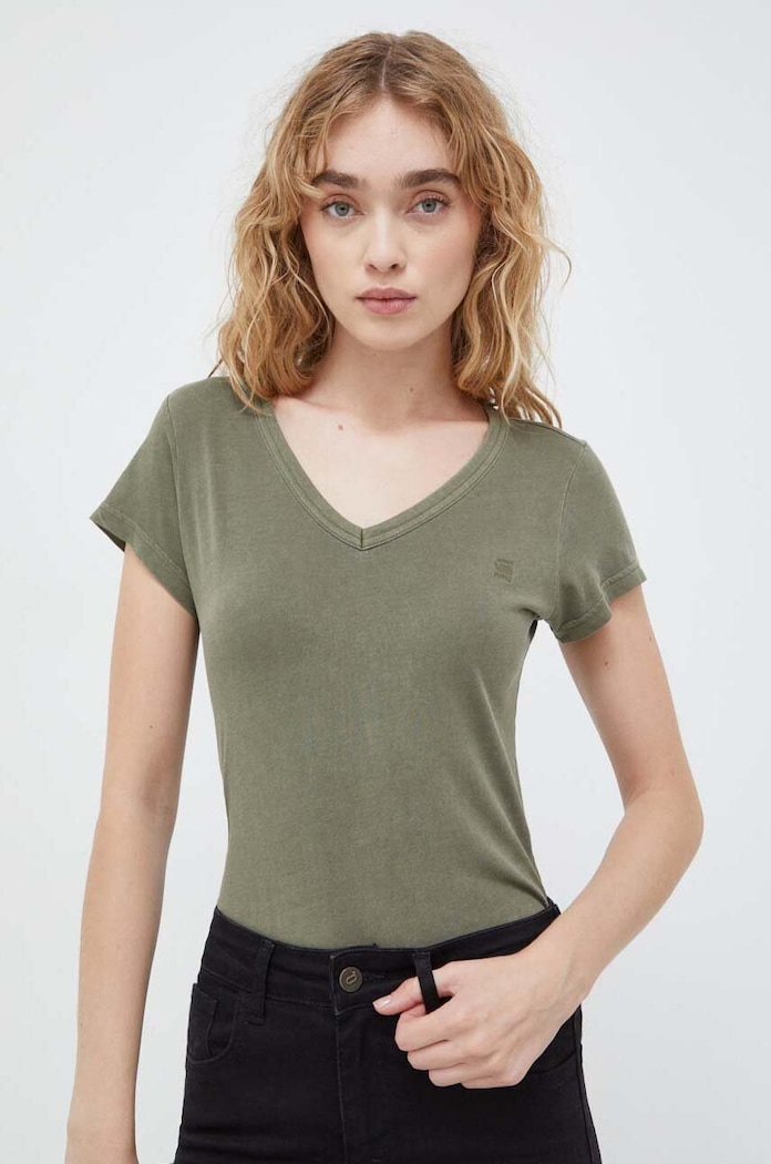 G-Star t-shirt bawełniany bawełna zielony D21314.B059