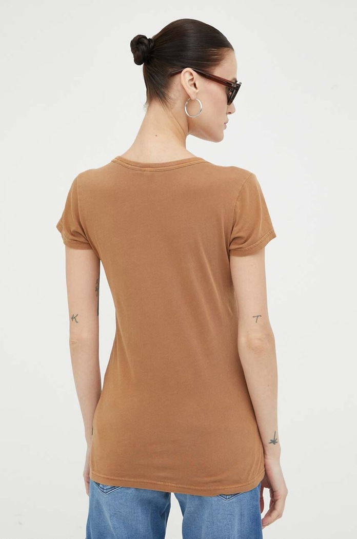 Odzież G-Star t-shirt bawełniany D21314.B059 brązowy