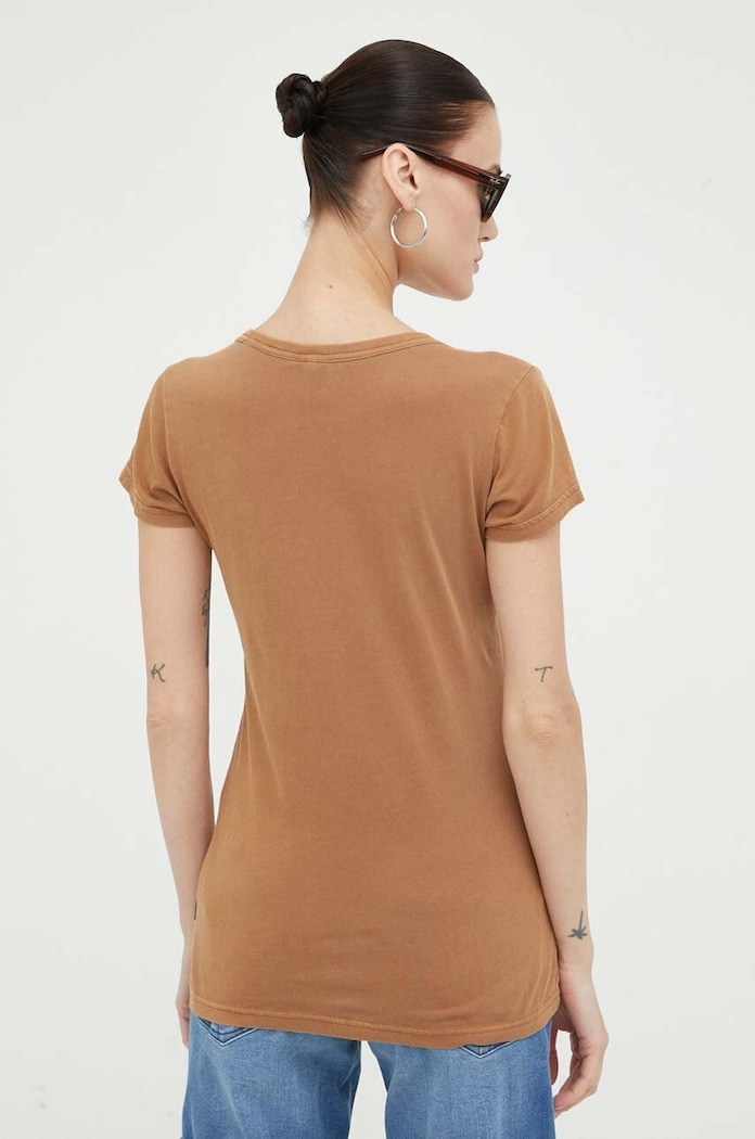 Odzież G-Star t-shirt bawełniany D21314.B059 brązowy