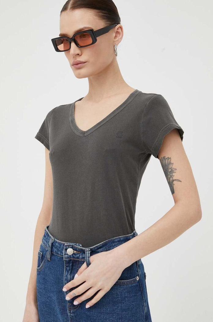 G-Star tricou din bumbac uni gri D21314.B059