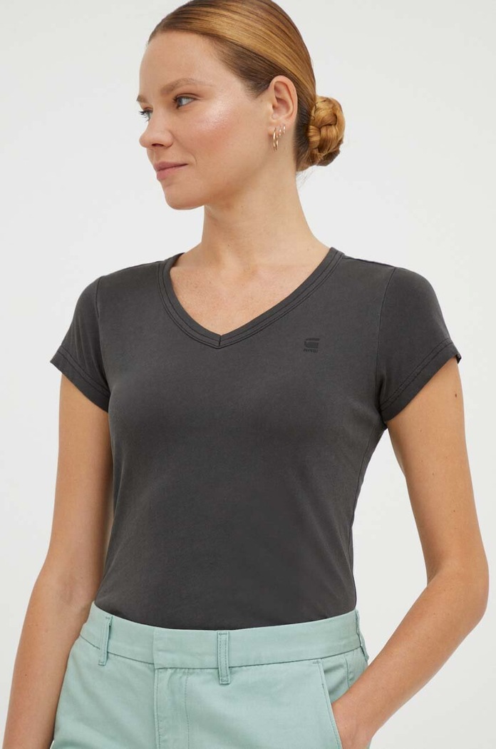 G-Star t-shirt bawełniany bawełna szary D21314.B059