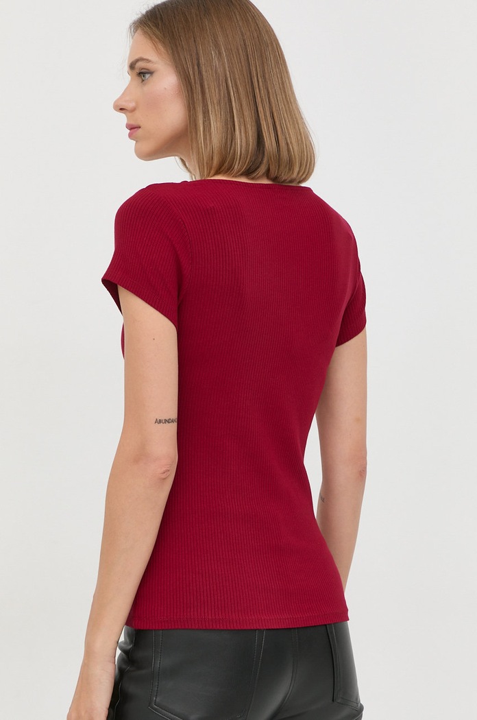 Odzież Guess t-shirt KARLEE W2YP24.KBCO2 bordowy