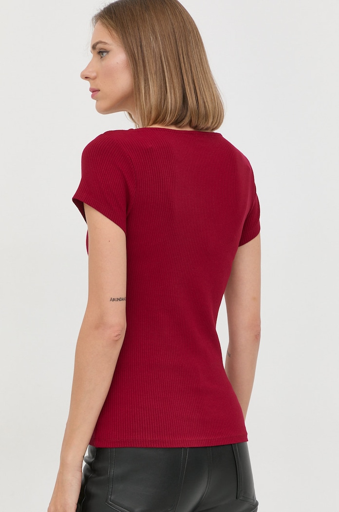 Odzież Guess t-shirt KARLEE W2YP24.KBCO2 bordowy