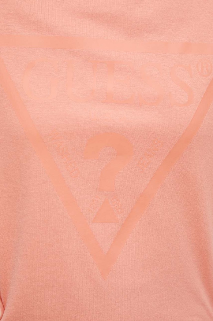Guess t-shirt bawełniany ADELE V2YI07.K8HM0 pomarańczowy