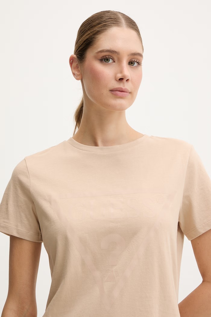 Guess tricou din bumbac ADELE bej V2YI07.K8HM0