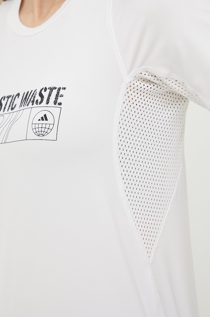 adidas Performance tricou de alergare Run For The Ocean HA4299 alb