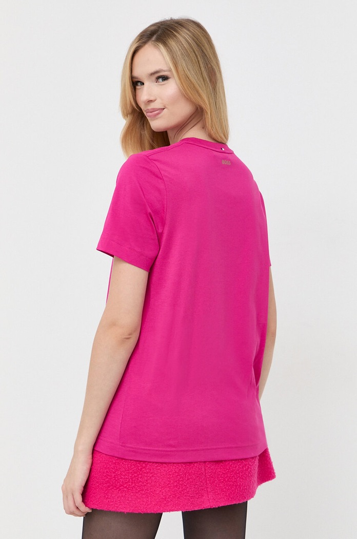 Odzież BOSS t-shirt bawełniany Ecosa 50457259 różowy
