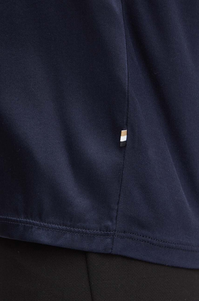 T-shirt από μείγμα μεταξιού BOSS Gelio-C_Sz40 50457656 σκούρο μπλε