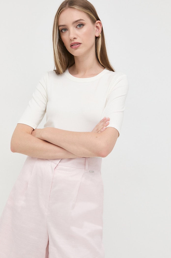 Tričko BOSS slim béžová 50461122