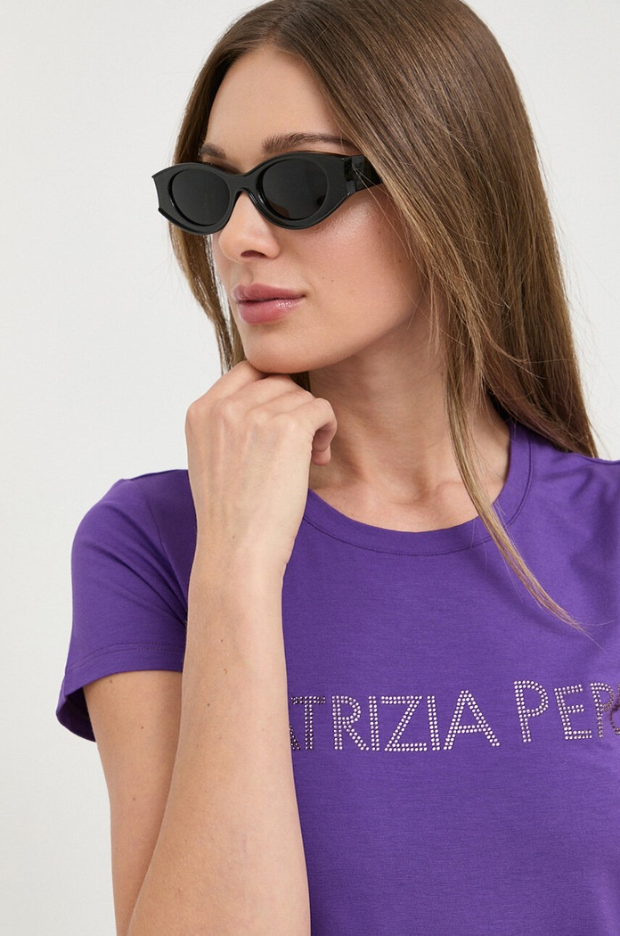 Tričko Patrizia Pepe fialová CM1419.J013