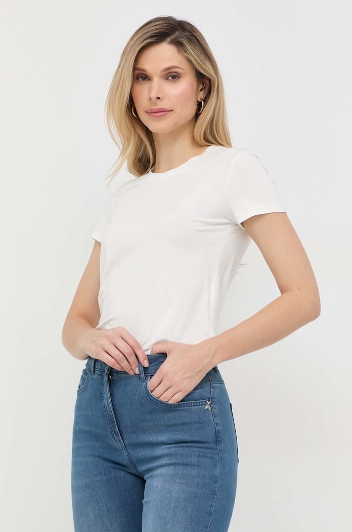 Majica kratkih rukava Patrizia Pepe natpis bijela CM1419.J013