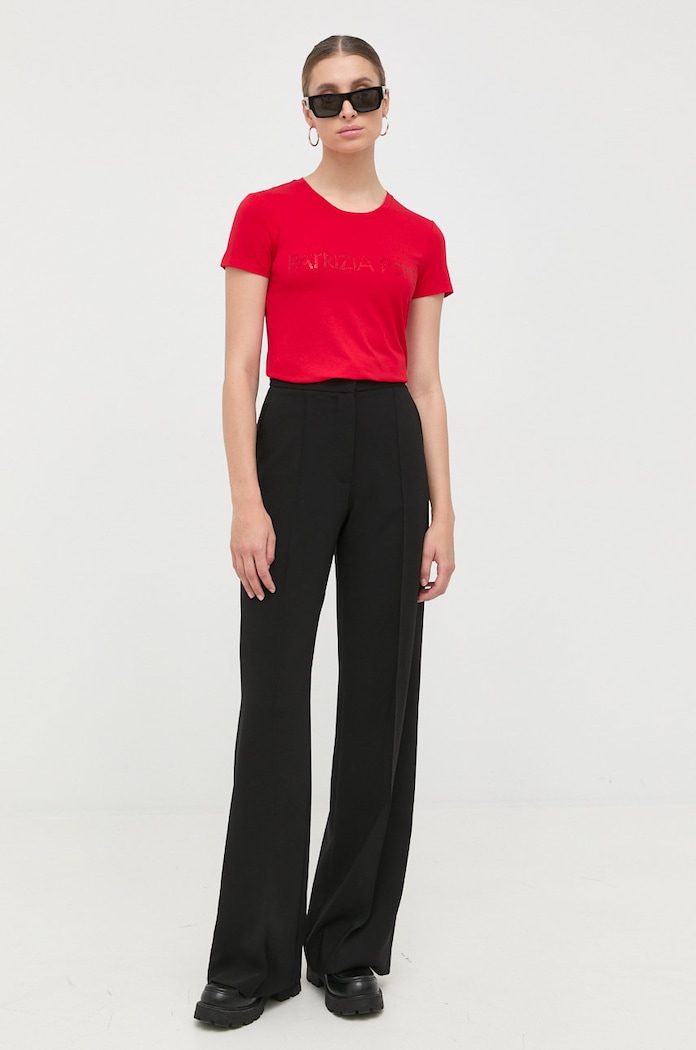 Patrizia Pepe tričko dámské s viskózou CM1419.J013 červená AW25