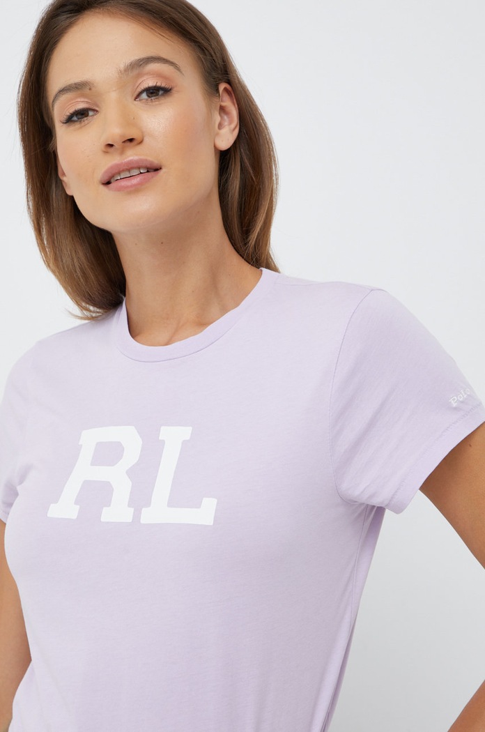 Polo Ralph Lauren t-shirt bawełniany 211847076008 nadruk fioletowy 211847076008