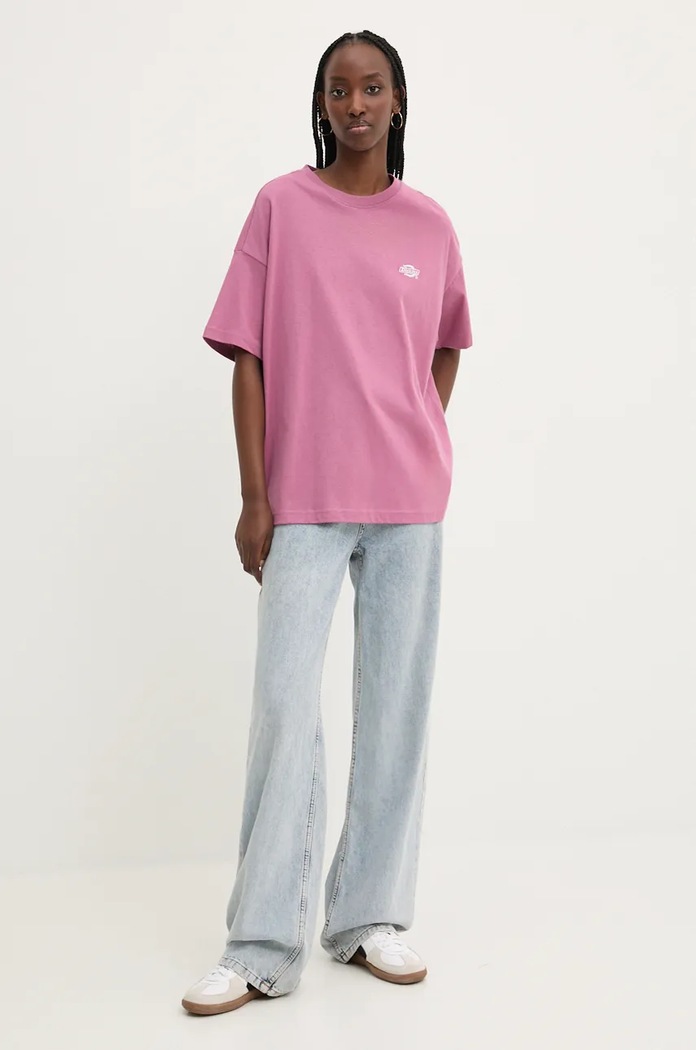 Bavlněné tričko Dickies DK0A4Y1BBLK1 růžová AA00