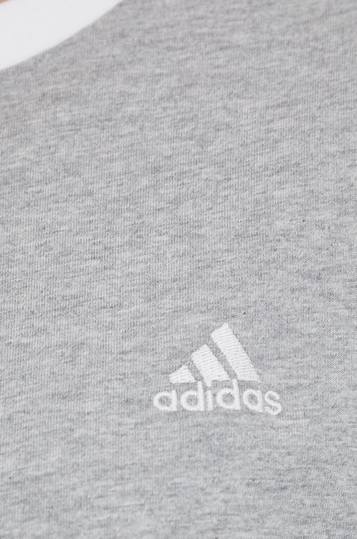 adidas t-shirt bawełniany Essentials HC0106 szary