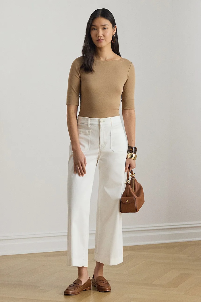 Одежда Футболка Lauren Ralph Lauren 200654963147 бежевый