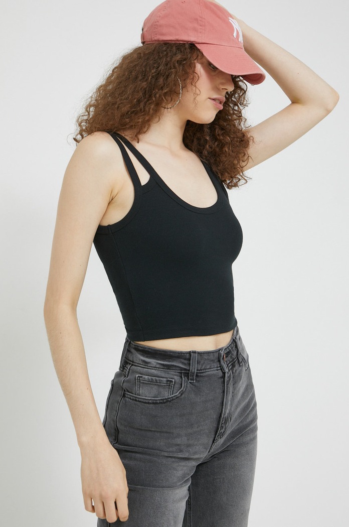 Top Abercrombie & Fitch s elastanom čierna KI139.2550.900