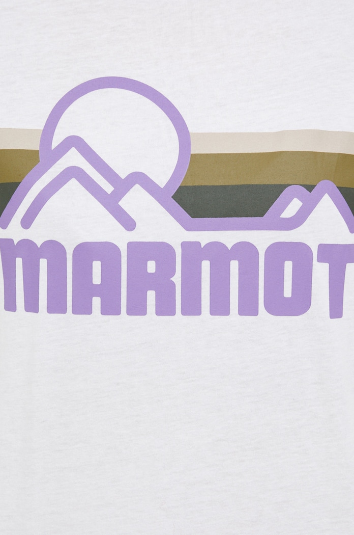 Βαμβακερό μπλουζάκι Marmot Marmot λευκό M12593