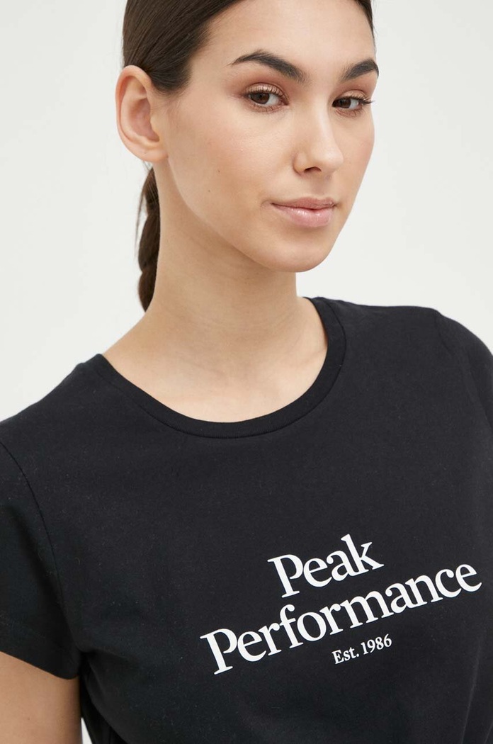 T-shirt bawełniany Peak Performance G77700 czarny