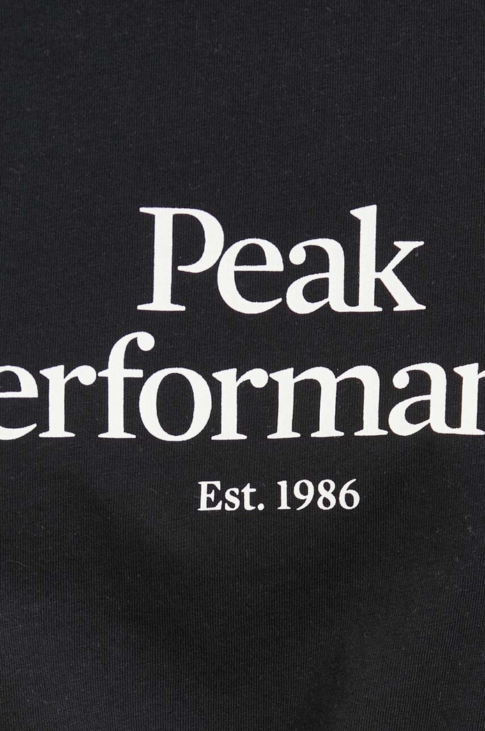 T-shirt bawełniany Peak Performance czarny G77700
